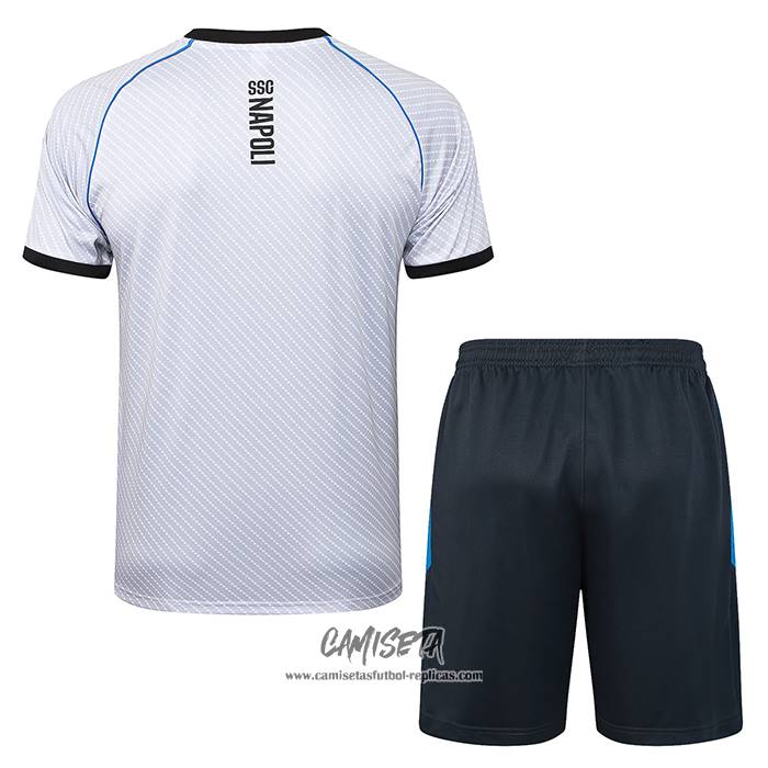 Chandal del Napoli 2025-2026 Manga Corta Blanco - Pantalon Corto